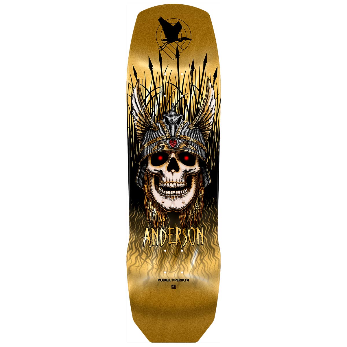 Powell Peralta 7-ply Anderson Heron '3' 9.13in. gold foil