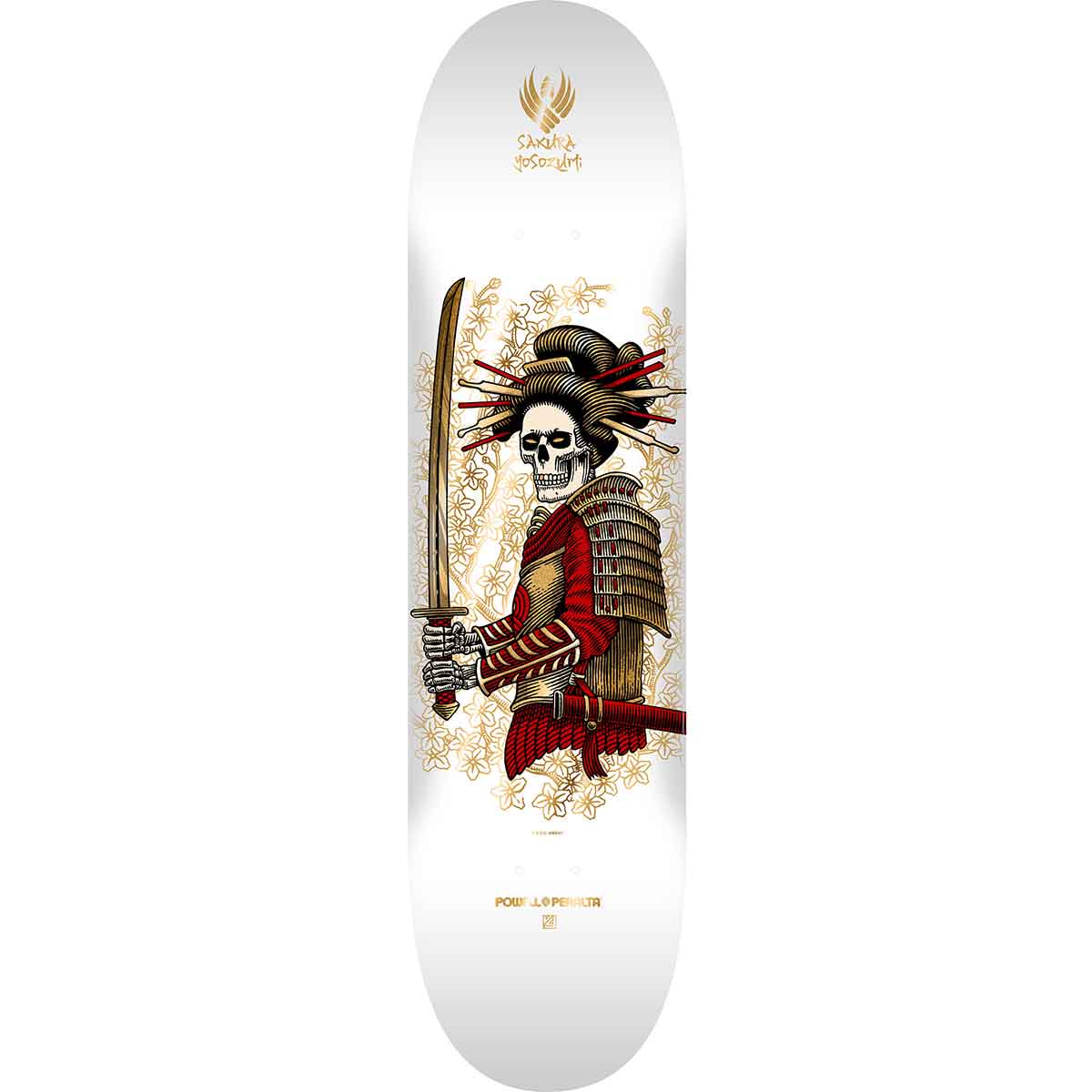 Powell Peralta Yosozumi Onna Bugeisha deck 8.0 White gold foil