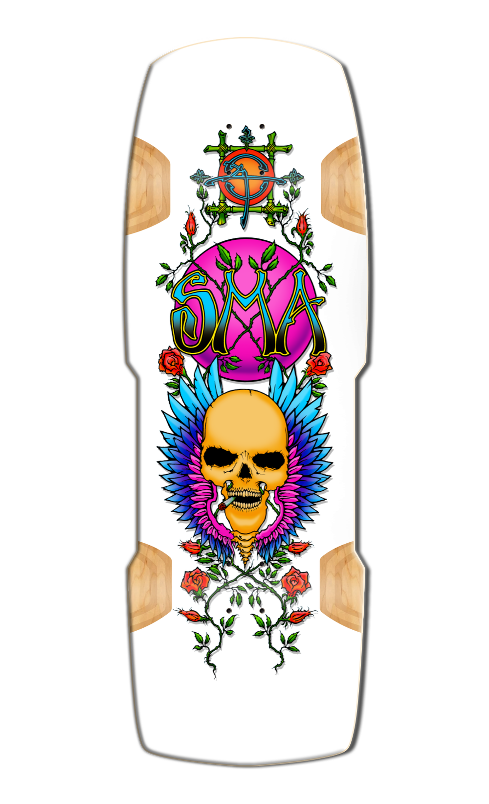 SMA Wes Humpston Fly Skull deck Ltd Edition 43/100 in white dip