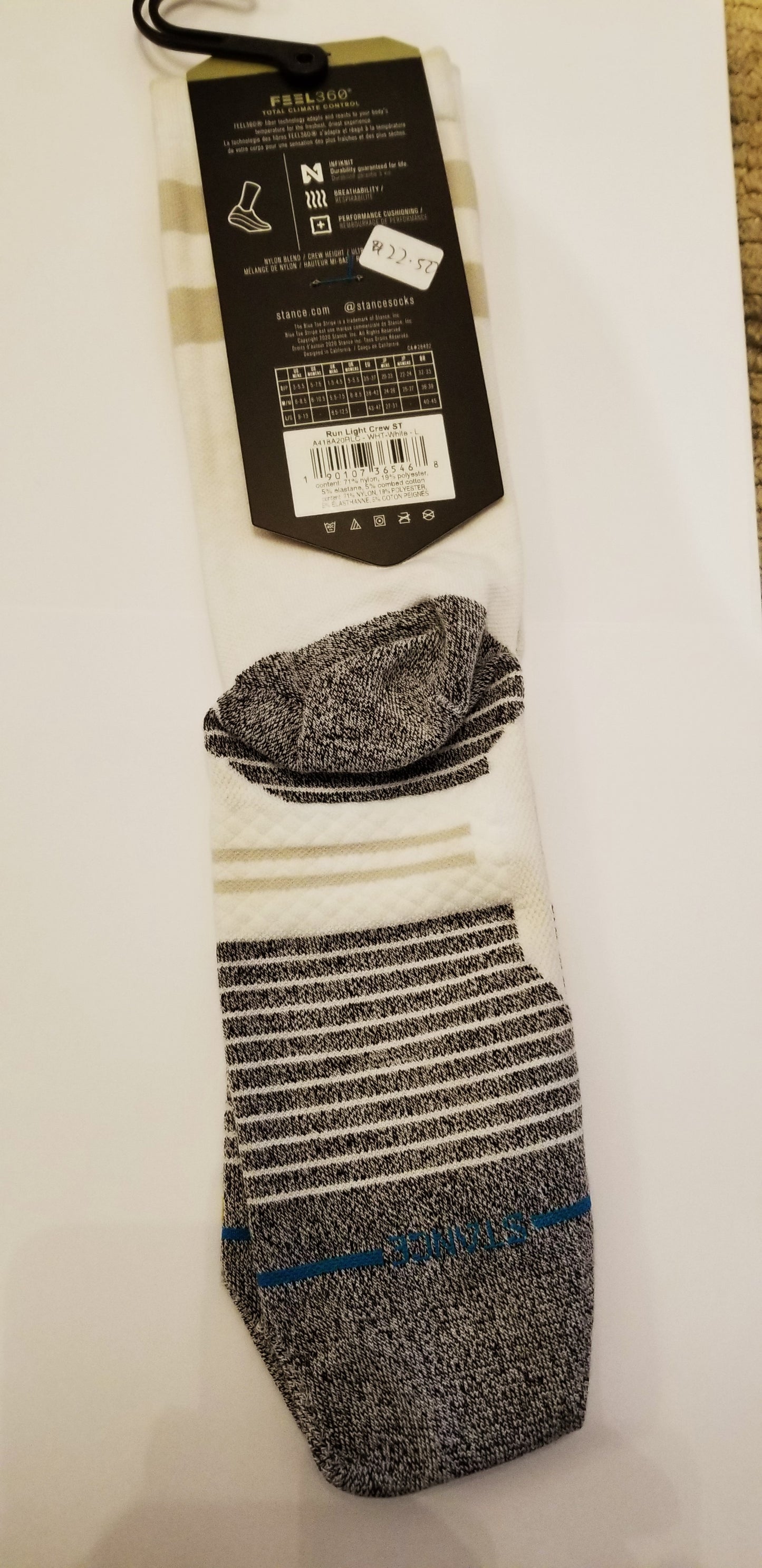 Stance socks Run Light Crew white size L