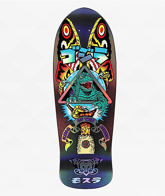 Santa Cruz Godzilla Mothra Natas deck 10.538 X 30.14in.