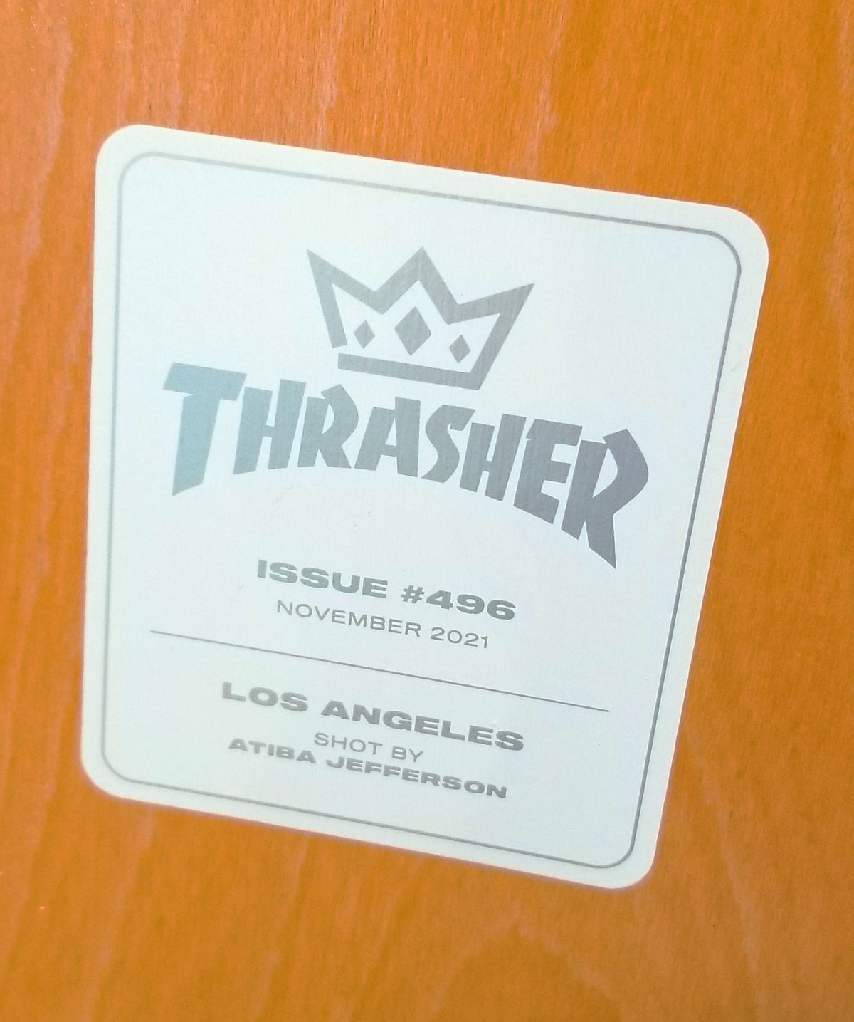 Signed limited edition Thrasher skateboard deck 8.5in.