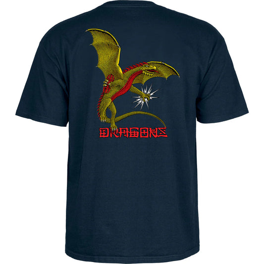 Powell Peralta Dragons Logo tee Navy size 2XL