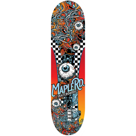 Maple Road skateboard Orange Checker Eyeball 8.1