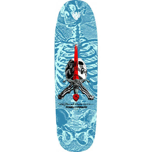 Powell Peralta flight deck 192 K21 Rogriguez Skull and Sword light blue 9.26