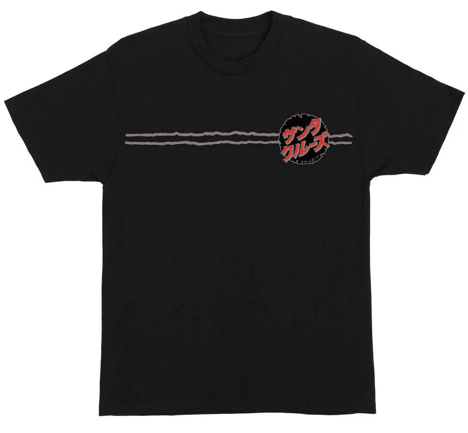 Santa Cruz X Godzilla Destroyer Stripes s/s T shirt size S Black