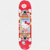 Girl Carroll Hello Kitty complete skateboard 7.5"X31" Red